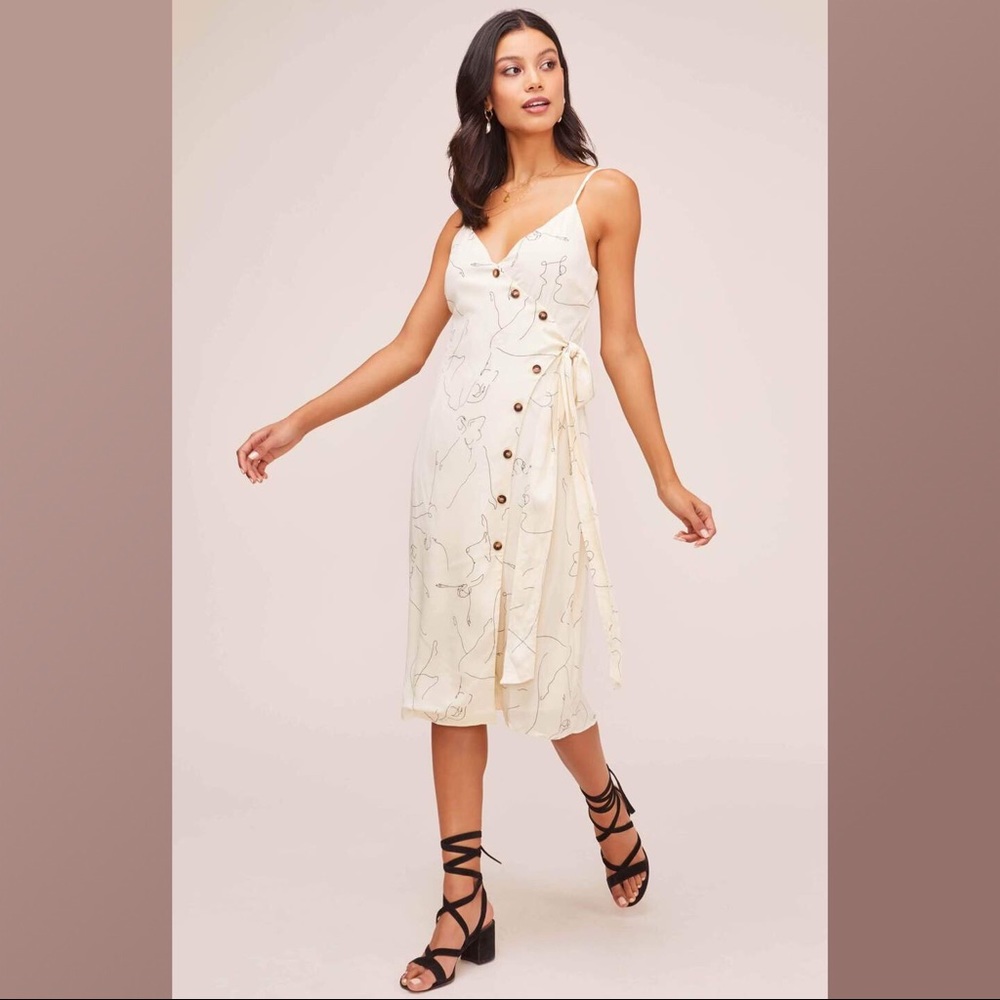 ASTR LOIS MIDI DRESS IN BALLET SKETCH